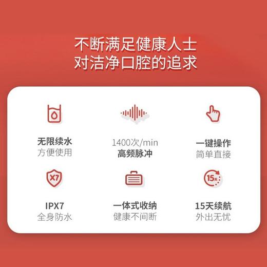Vtooth （未豆） 便携式冲牙器洗牙器水牙线口腔清洁器电动水牙刷 商品图3