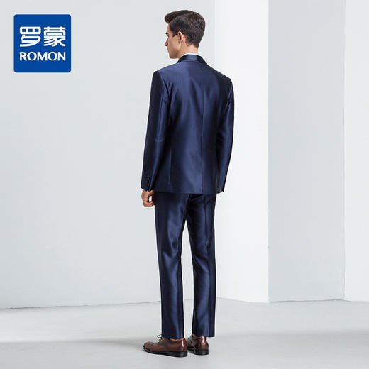 【上衣+裤子】罗蒙西装套装男士时尚修身可拆卸衣领新郎结婚礼服 商品图3