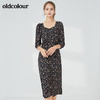 oldcolour秋季淑女气质七分袖碎花连衣裙BN31103023 商品缩略图4