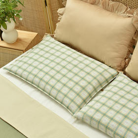 森系格纹系列荞麦枕头护颈枕