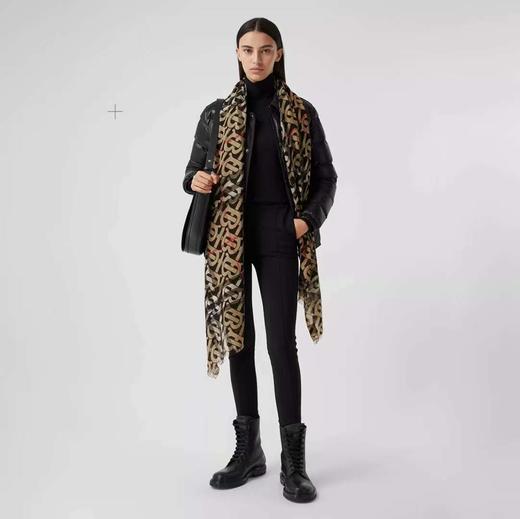 价值3400 ZP 稀缺款！21年秋冬专属标识印花轻盈格纹丝毛混纺围巾220 x 70cm 男女同款 配独立包装 预售 商品图0