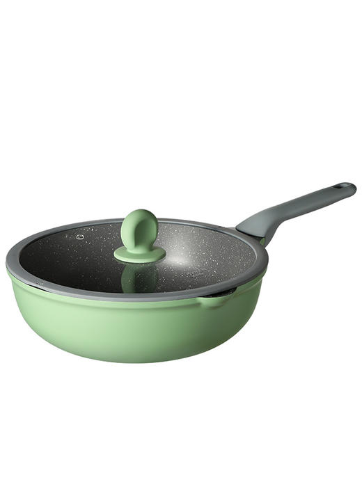  炊大皇麦饭石不粘锅炒锅家用不沾炒菜锅平底锅锅具燃气电磁炉通用 商品图4