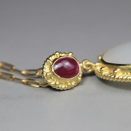 清代羊脂白玉三清扣锁骨链 商品图3