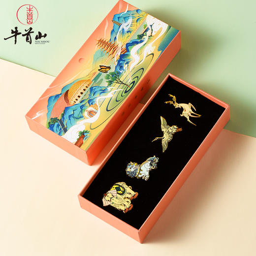 牛首山文创金属瑞兽徽章套装南京纪念礼品送朋友国潮礼品 商品图0