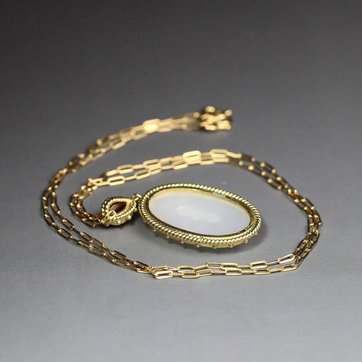 清代羊脂白玉三清扣锁骨链 商品图5