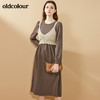 oldcolour秋季新品复古淑女气质两件套休闲收腰中长款连衣裙BN31103064 商品缩略图3