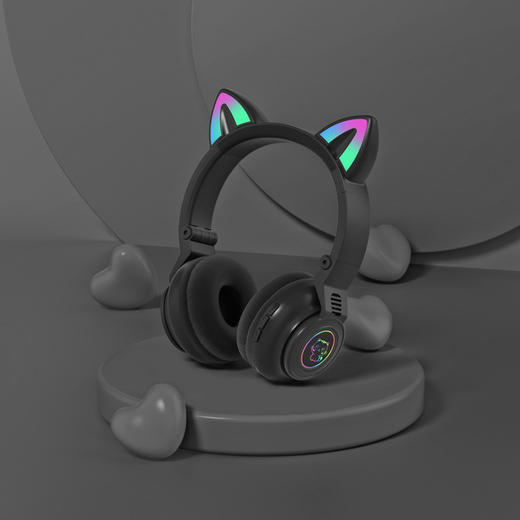 【耳机】新款STN26猫耳发光蓝牙耳机 无线运动游戏蓝牙耳机头戴式5.0 商品图8