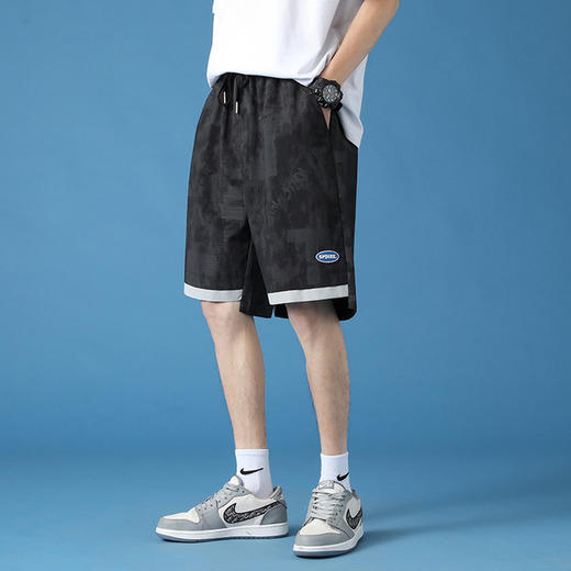 短裤夏季男士短裤宽松拼接运动五分裤潮流薄款沙滩中裤男