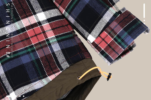 B939372269格纹下摆拼接抽绳夹克 商品图2