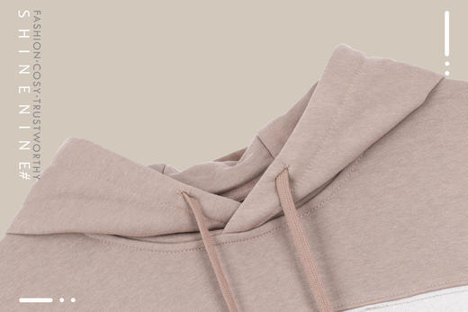 931863119胸前拼色帽衫套头卫衣 商品图1