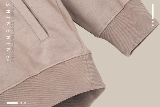 931863119胸前拼色帽衫套头卫衣 商品图2