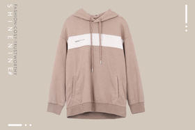 931863119胸前拼色帽衫套头卫衣