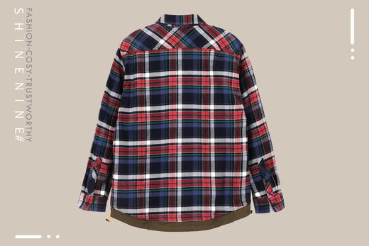 B939372269格纹下摆拼接抽绳夹克 商品图3