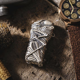 吾蟲-925银版 Cricket草蜢防爆金属打火机壳 砂轮式一次性打火机套 925银开盖【官方授权  48小时发货】