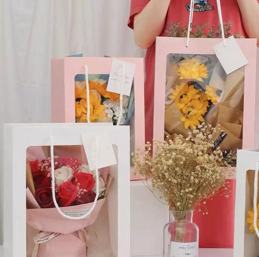 视窗纸质手提袋（白/粉） 商品图0