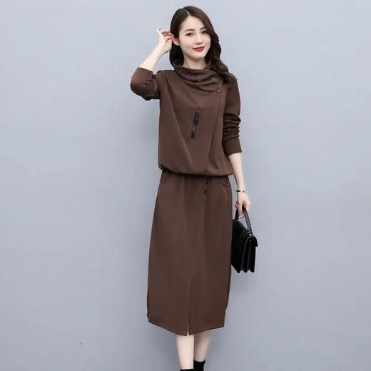 JY2169 2021秋季时尚简约大方气质优雅收腰显瘦休闲修身百搭潮流套装连衣裙 商品图1
