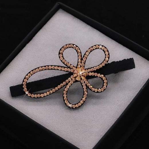 发夹饰品复古边夹镶钻发卡子成人水钻顶夹约一字夹水钻简头饰发饰 商品图1