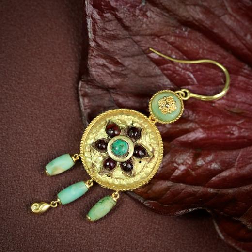 西亚高古镶宝石金轮耳环单只（可作项坠） 商品图6