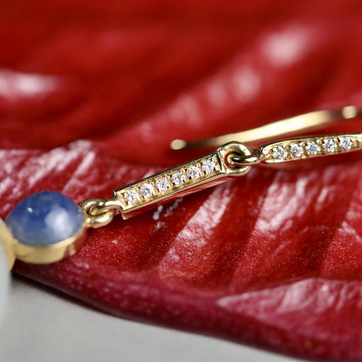 清代和田白玉环流苏耳环 商品图5