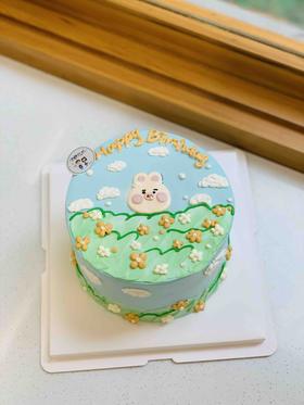 手绘猪猪奶油蛋糕 下单前请仔细阅读商品详情
