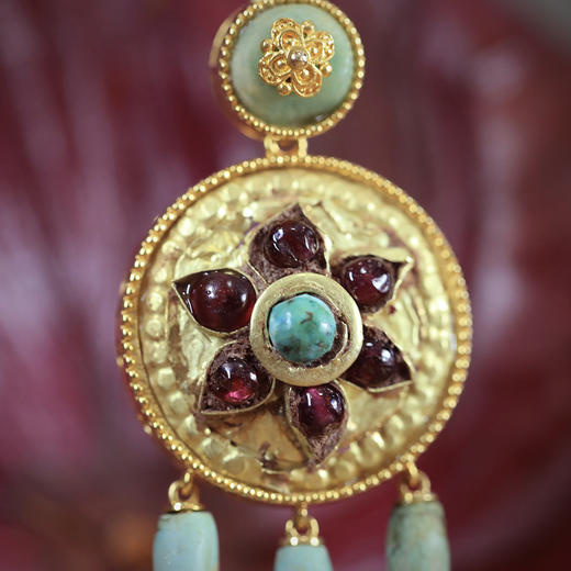 西亚高古镶宝石金轮耳环单只（可作项坠） 商品图1