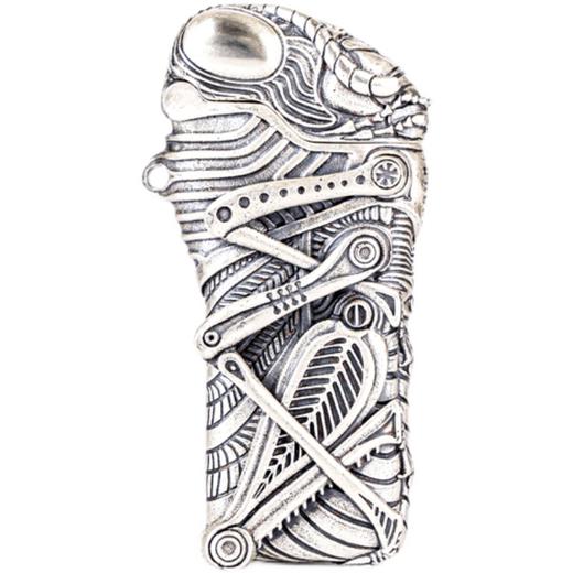 吾蟲-925银版 Cricket草蜢防爆金属打火机壳 砂轮式一次性打火机套 925银开盖【官方授权  48小时发货】 商品图4