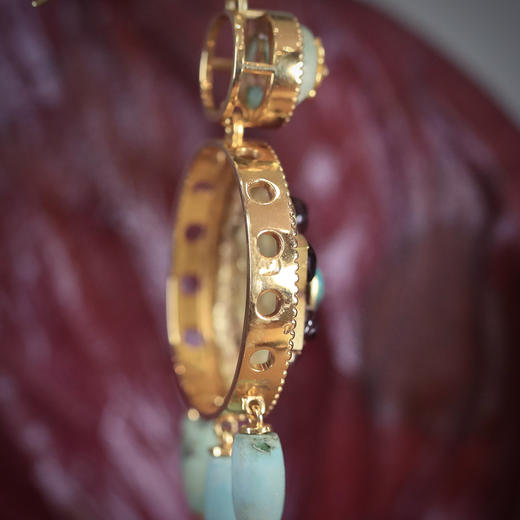 西亚高古镶宝石金轮耳环单只（可作项坠） 商品图4