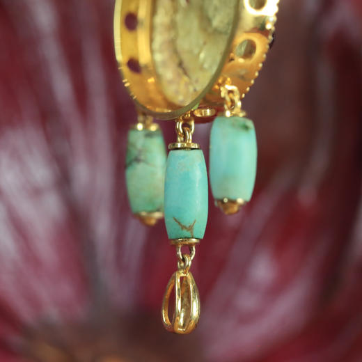 西亚高古镶宝石金轮耳环单只（可作项坠） 商品图5