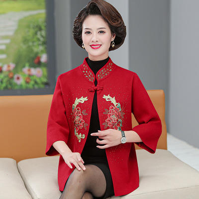 QY  LDN-908针织开衫宽松大码显瘦妈妈装外套 商品图2