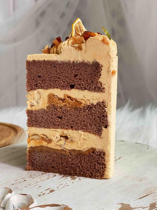 太妃焦糖奶油蛋糕，海盐幸福的味道，希望这一两分的甜，冲淡那生活八九分的苦。巧克力蛋糕浓郁醇厚，原料来自法芙娜无糖可可粉，好吃无负担 商品图10