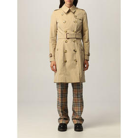 【一】BURBERRY 巴宝莉 女士切尔西版型 – 中长款 Heritage Trench 束腰风衣 卡其色 8045776 A1366