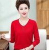 JXG-妈妈装毛衣打底衫红色本命年针织衫加肥加大码中老年女装长袖上衣 商品缩略图5