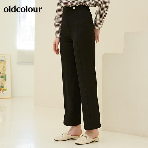 oldcolour秋季新品淑女气质高腰显瘦简约百搭休闲长裤子女BN31073019 商品图3