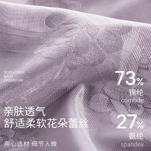 雅黛丽女士内裤低腰平角裤纯棉底裆透气舒适网纱5条装底裤 商品图2