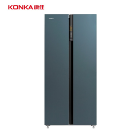 康佳 冰箱 BCD-605WD5EBLP  605升 幻影蓝  对开电冰箱 双变频风冷一级能效 电脑控温冰箱 钢化玻璃