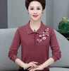 JXG-妈妈装毛衣打底衫红色本命年针织衫加肥加大码中老年女装长袖上衣 商品缩略图4