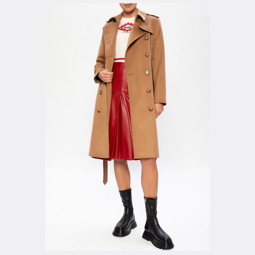 【二】BURBERRY 巴宝莉 女士肯辛顿版型 - 中长款 Heritage Trench 束腰风衣 驼色 8034424 A3177 商品图2