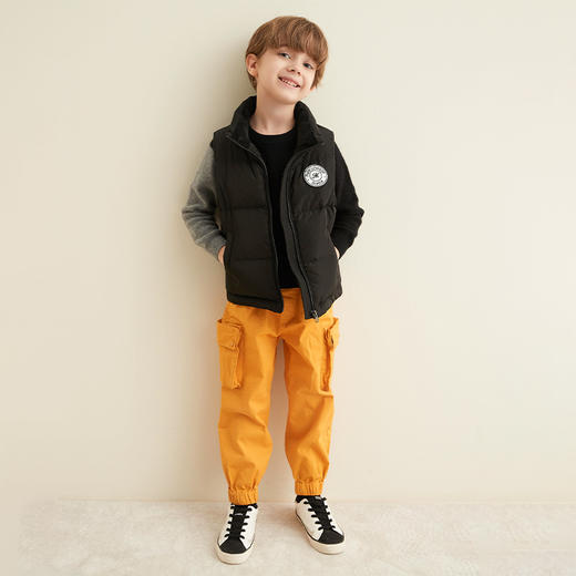 mettekids秋冬新品男童工装裤时尚大口袋纯棉百搭薄款休闲长裤 商品图4