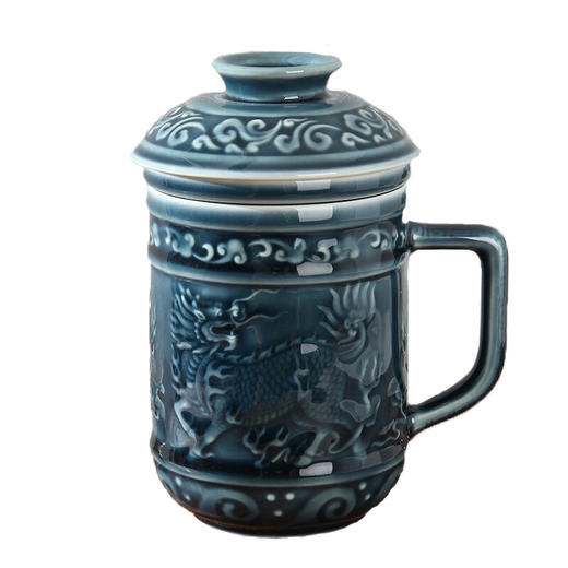 乾塘轩麒麟献瑞高杯三件套1入（宝石蓝） 商品图0