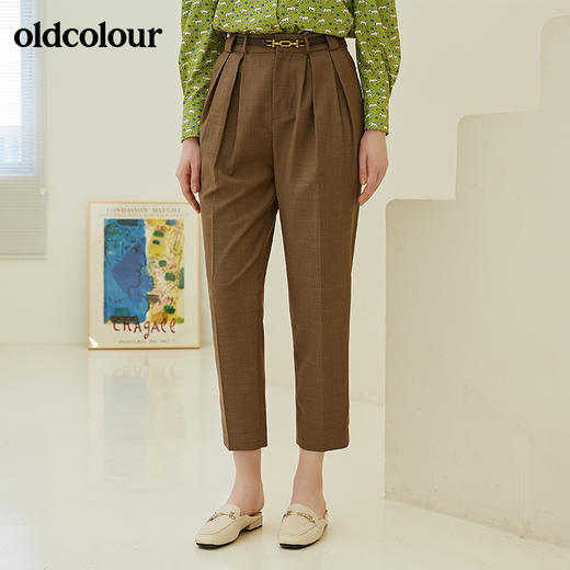 oldcolour秋季新品通勤复古气质锥形小脚休闲裤子长裤女BN31073034 商品图0