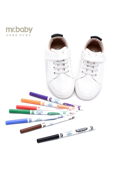 mrbaby 不怕脏强抗污 循环创作小白鞋 原创 加棉板鞋 商品图0