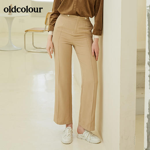 oldcolour秋季新品淑女气质高腰显瘦简约百搭休闲长裤子女BN31073019 商品图1