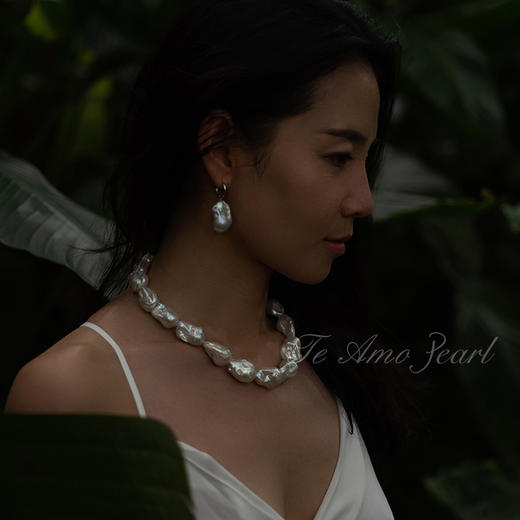 自然之美系列【山色】淡水巴洛克串珠项链 商品图1