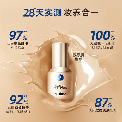 【泰国】Mistine蜜丝婷小蓝盾粉底液 遮瑕保湿控油持久混干油皮滋养 商品图1