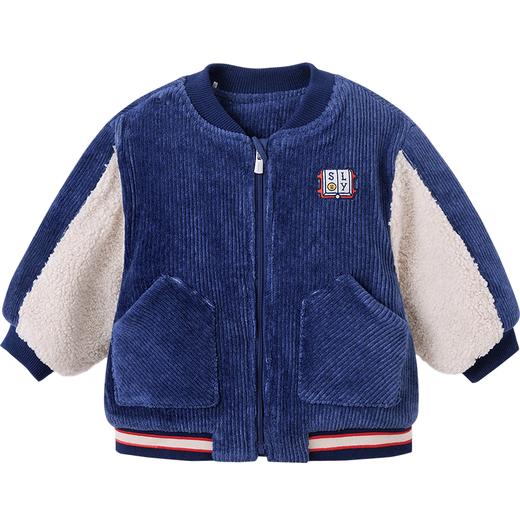 英氏秋冬儿童棉服宝宝灯芯绒夹棉外套拉链夹克衫YRWBJ41367A01 商品图4