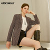 oldcolour秋季新品气质宽松复古小格纹小西装外套女BN31048038 商品缩略图0