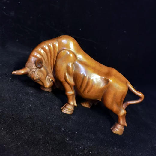 开拓牛°做旧黄杨摆件 商品图2