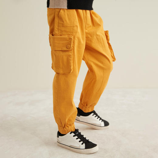 mettekids秋冬新品男童工装裤时尚大口袋纯棉百搭薄款休闲长裤 商品图1