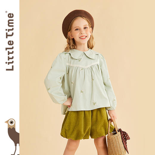 littletime女童花苞短裤春秋外穿2021秋冬季新款灯芯绒南瓜灯笼裤 商品图2