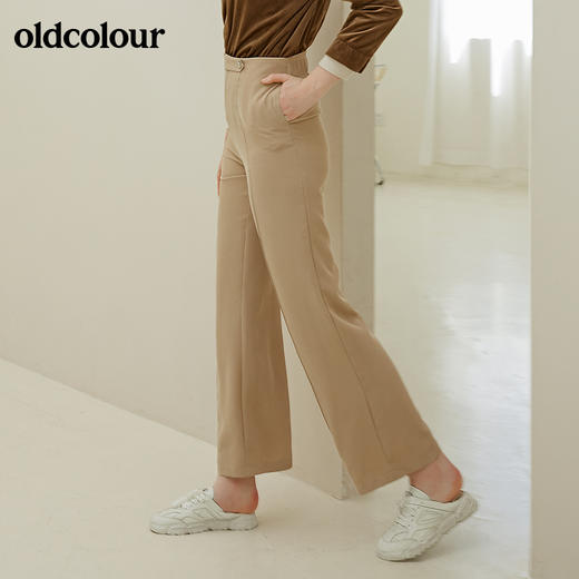oldcolour秋季新品淑女气质高腰显瘦简约百搭休闲长裤子女BN31073019 商品图2